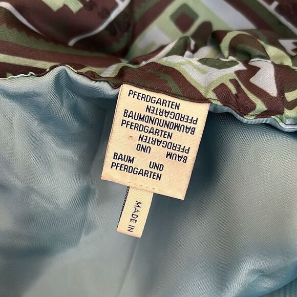 NWOT Baum Und Pferdgarten Alice Geo Print Off Shoulder Mini Dress Green/Blue M - Picture 14 of 15